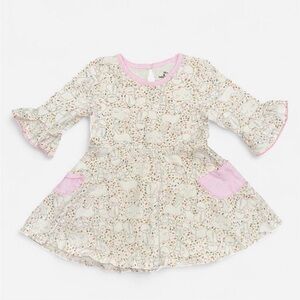 Baby Starters Cream Dress with Pink Accents